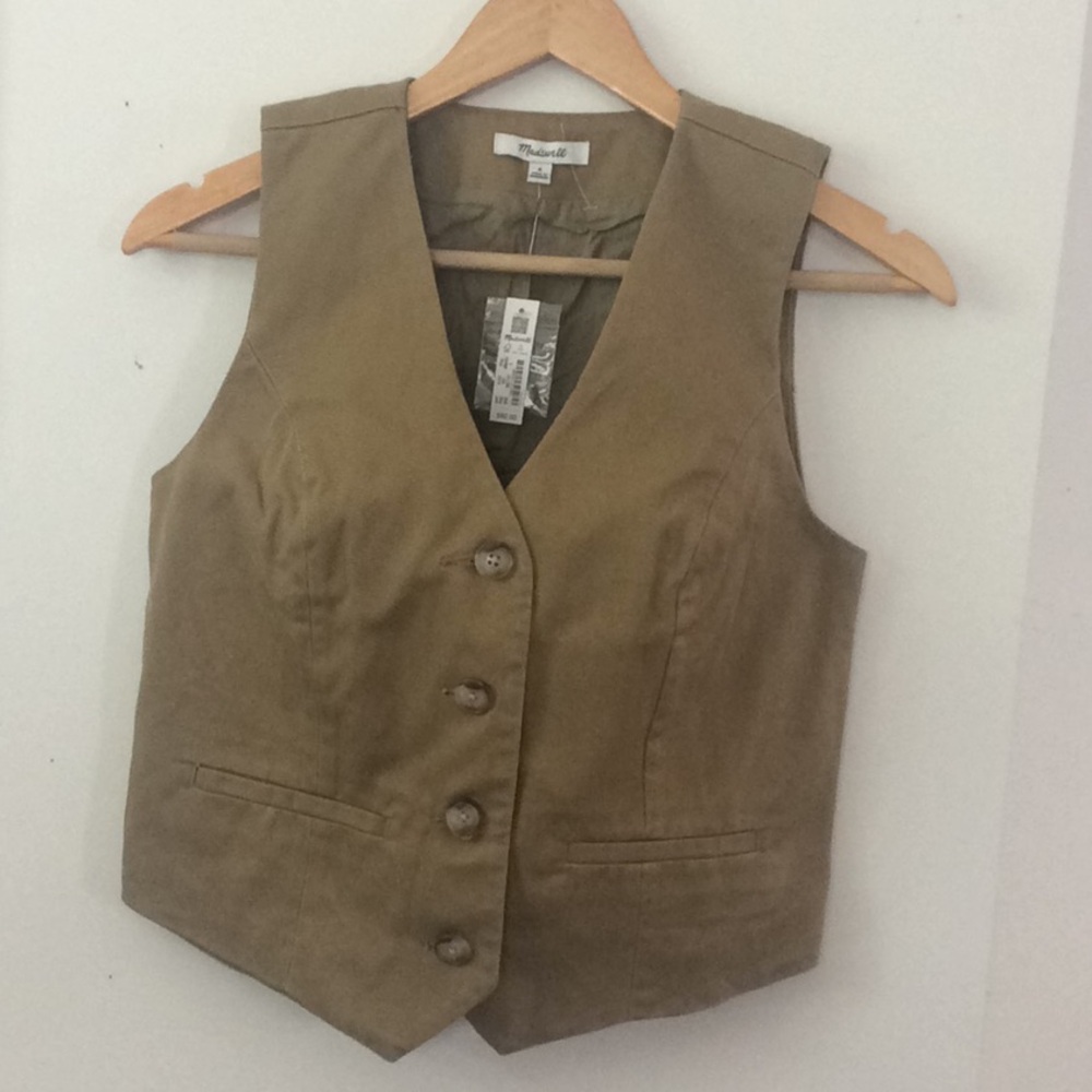 New Madewell Olive Vest Size 0